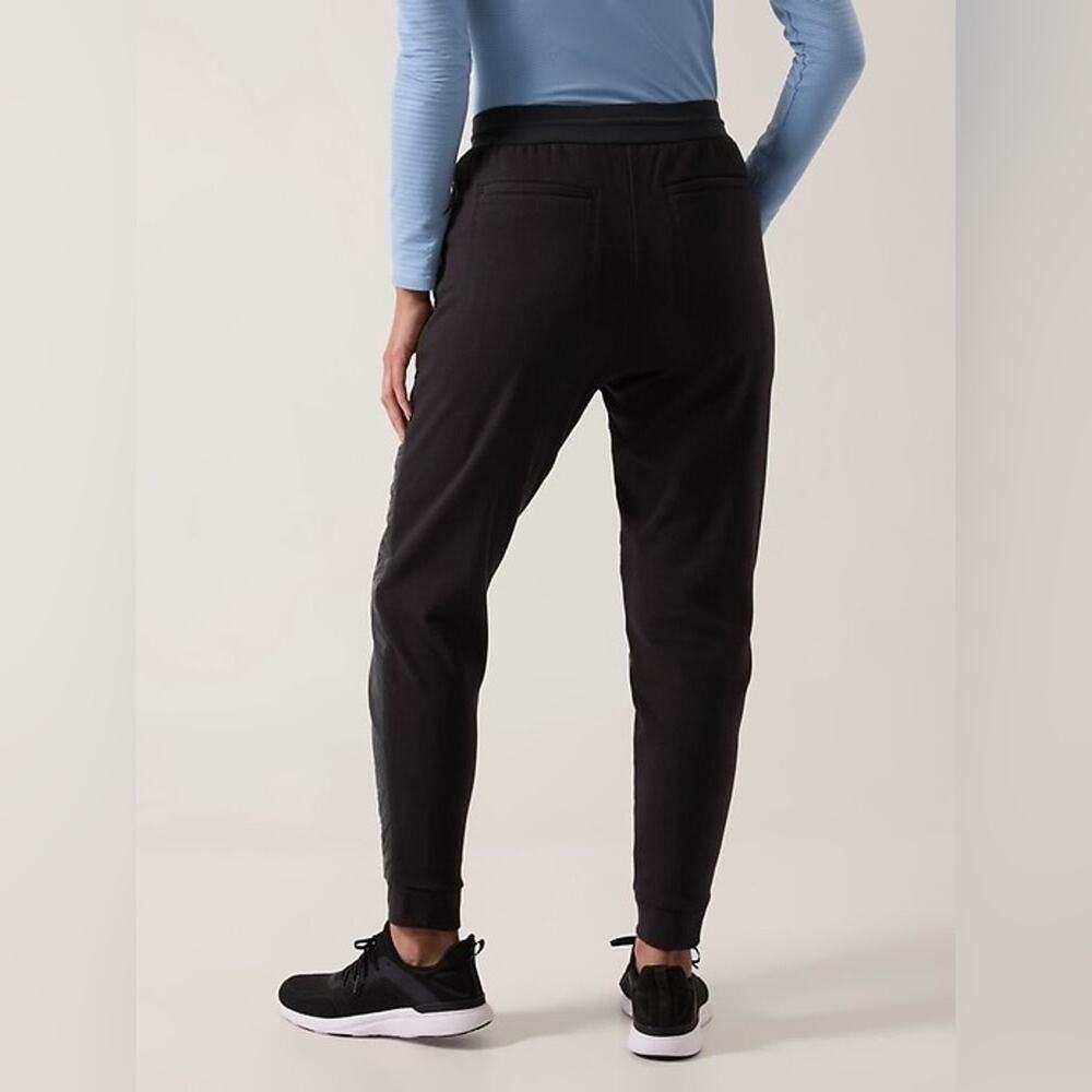 ATHLETA Solstice Jogger Quilted Puffy Pants Black Joggers Size 16 - Picture 2 of 7